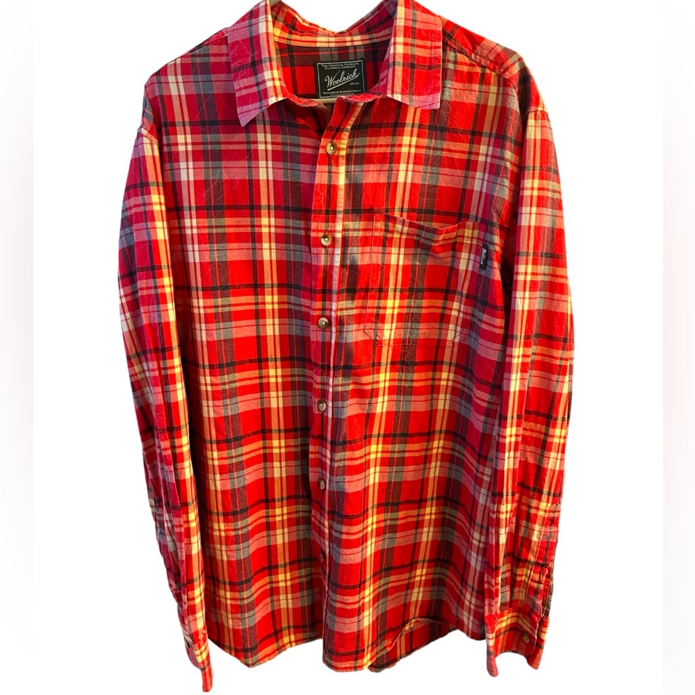 Woolrich lightweight red plaid shirt-large